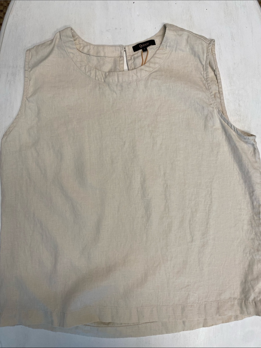 Quince Women's Cream Linen Tank Top